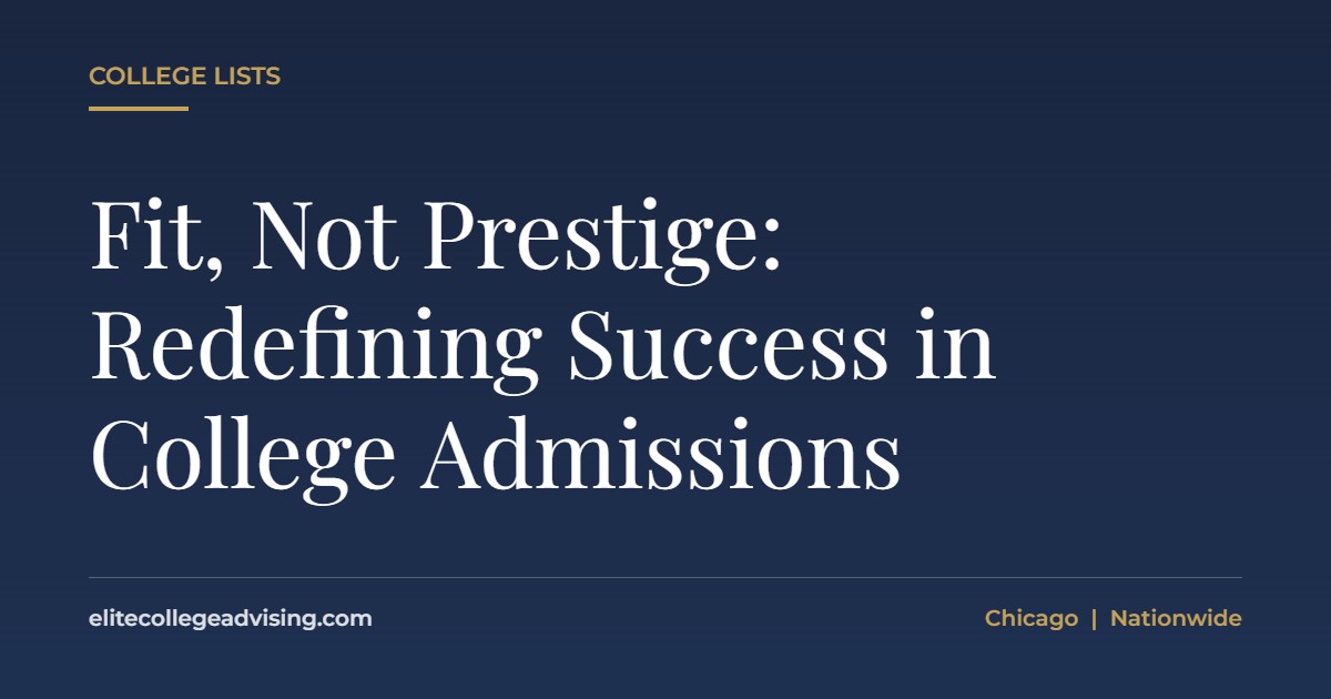 College fit: Fit, Not Prestige: Redefining Success in College Admissions