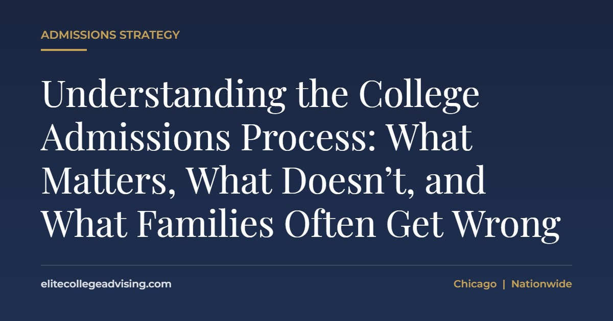 College admissions process: Understanding the College Admissions Process: What Matters, What Doesn’t, and What Families Often Get Wrong