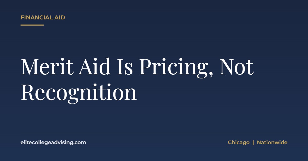 Merit aid: Merit Aid Is Pricing, Not Recognition, from Elite College Advising