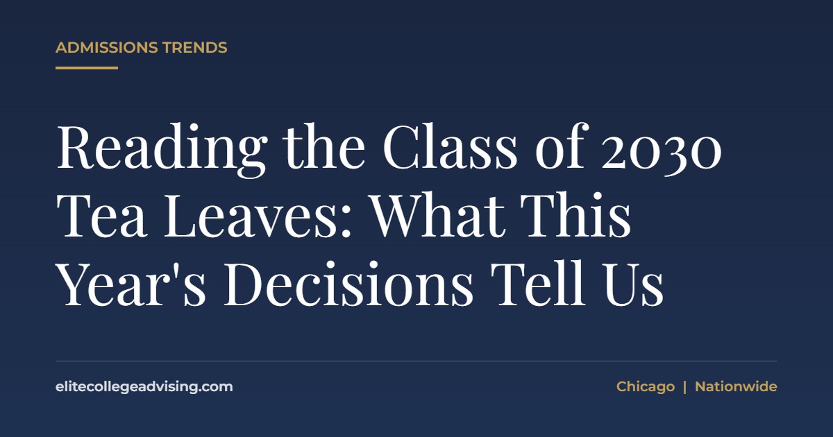Class of 2030 admissions: Reading the Class of 2030 Tea Leaves: What This Year's Decisions Tell Us