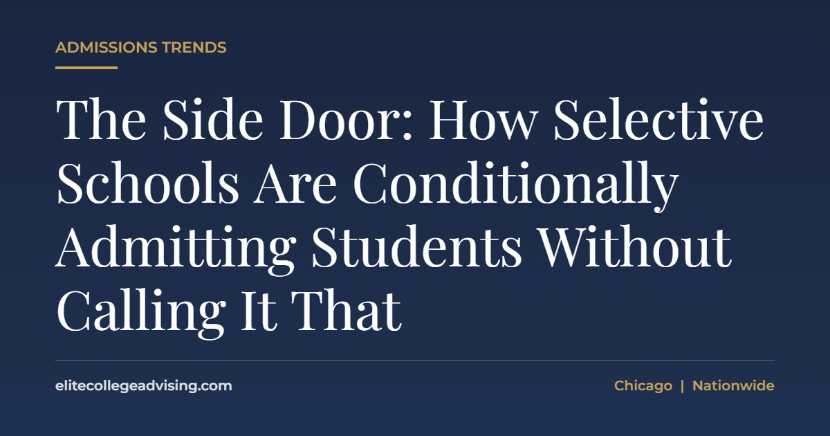 Conditional admission: The Side Door: How Selective Schools Are Conditionally Admitting Students Without Calling It That
