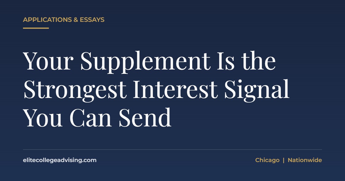 Supplement: Your Supplement Is the Strongest Interest Signal You Can Send