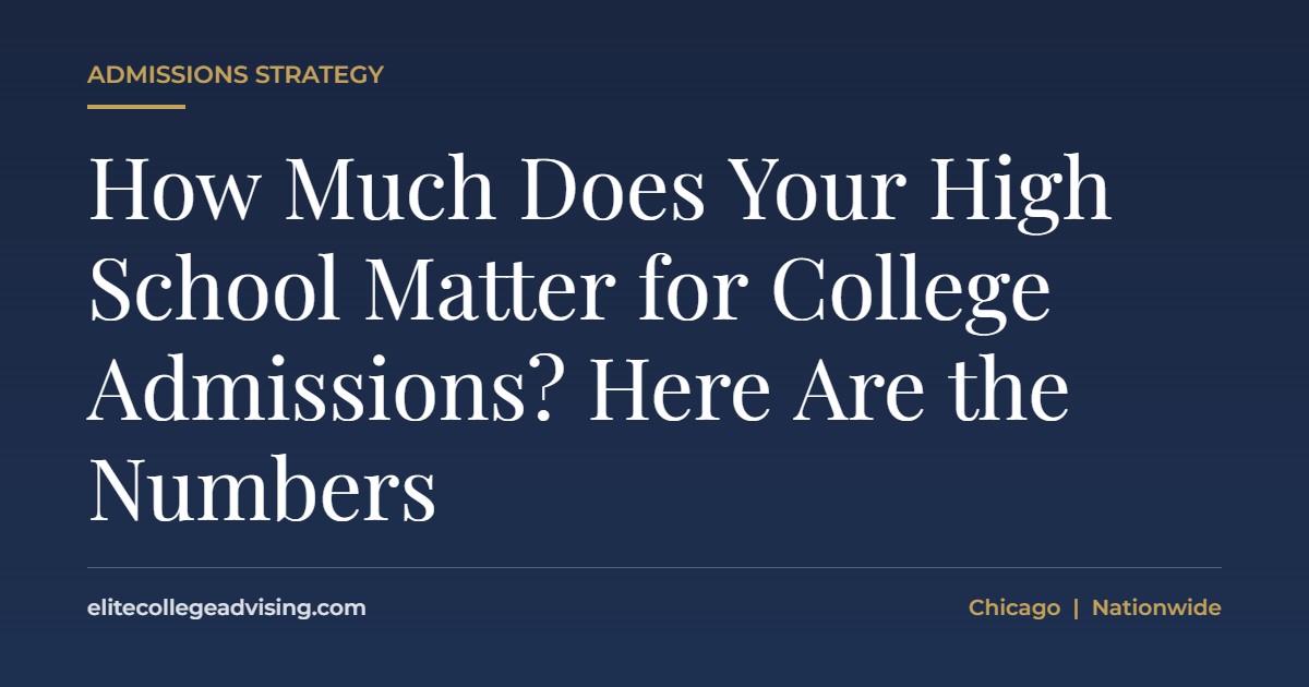 High school matter for college admissions: How Much Does Your High School Matter for College Admissions? Here Are the Numbers
